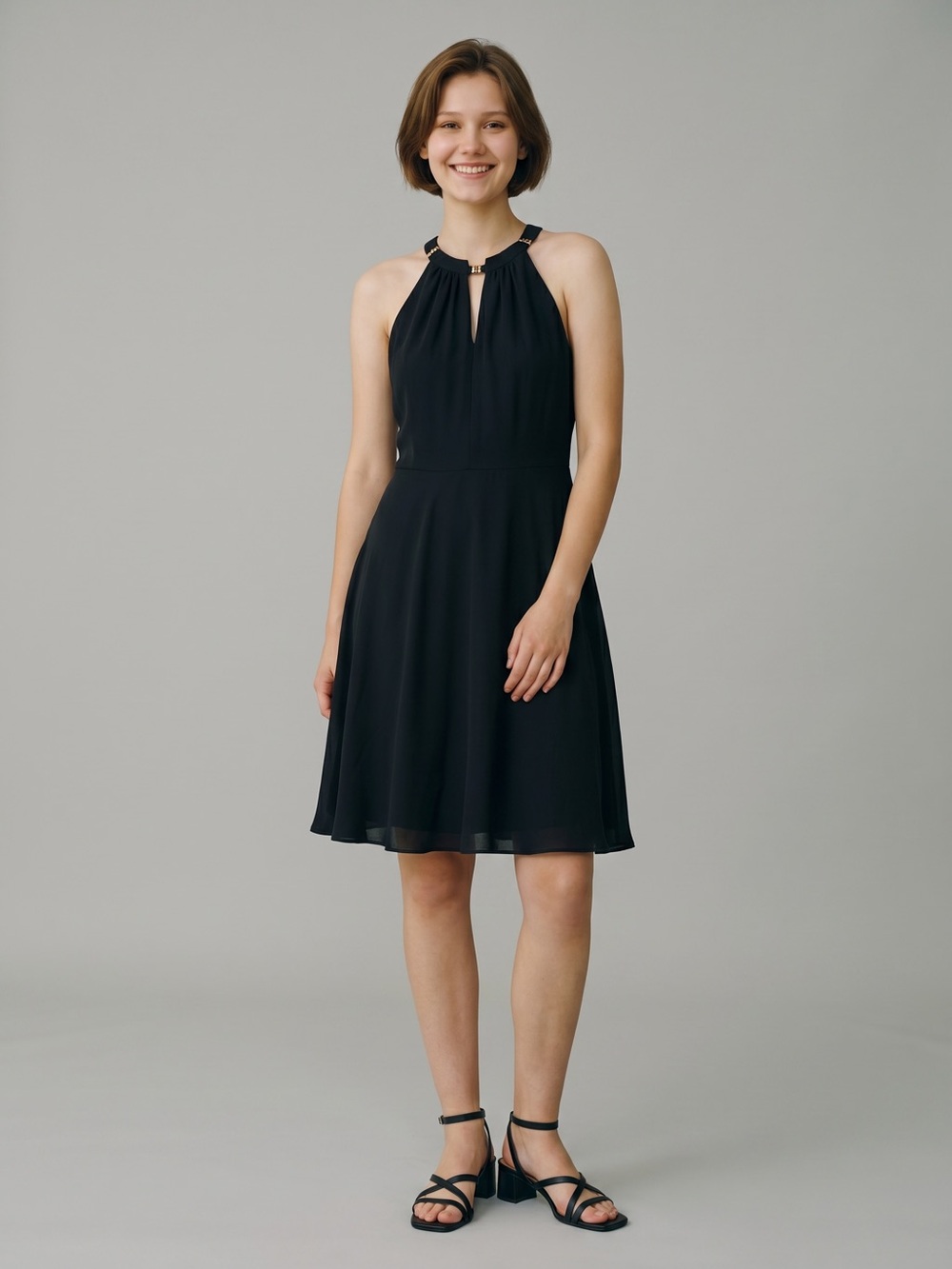 Evan-Picone Black Fit & Flare Cocktail Dress 14 Elegant Classic Little Black‎